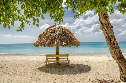 Grand Knip Beach in Curacao at the Dutch Antilles, a Caribbean island