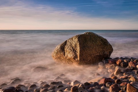 Erratic boulder on the Baltic coast