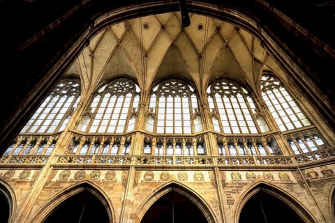 Prague castle, Gothic Metropolitan Cathedral of Saints Vitus, Wenceslas and Adalbert, Ceiling,