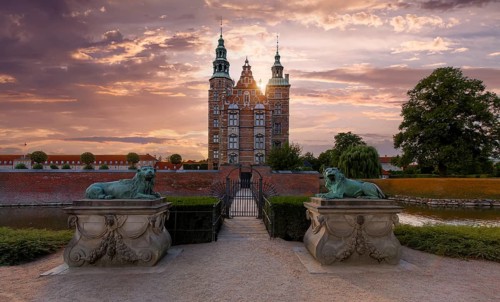 Famous Rosenborg castle, one of the most visited tourist attractions in Copenhagen