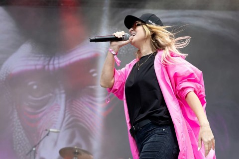 Adenau, Germany, 7 June 2024: Guano Apes with singer Sandra Nasic play at Rock am Ring. The