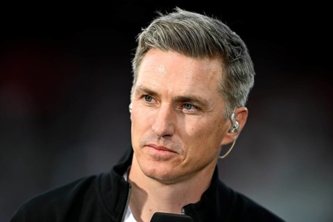 TV pundit Tobias Schweinsteiger on DAZN Portrait Voith Arena, Heidenheim, Baden-Württemberg,