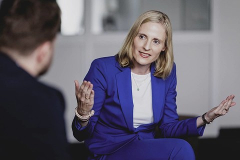 Marie-Christine Ostermann, President of the Association of Family Entrepreneurs, recorded during an