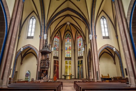 Evangelical City Church, Poststrasse, Offenburg, Baden-Württemberg, Germany, Europe