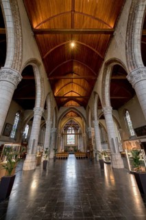 Our Lady Church, Central nave and chapels, Nieuwpoort, West Flanders, Belgium, Europe