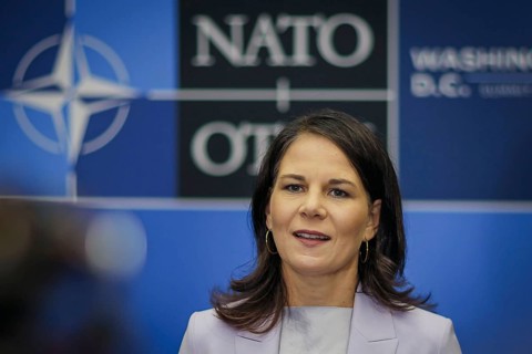 Annalena Bärbock (Alliance 90/The Greens), Federal Foreign Minister, gives a press briefing on the