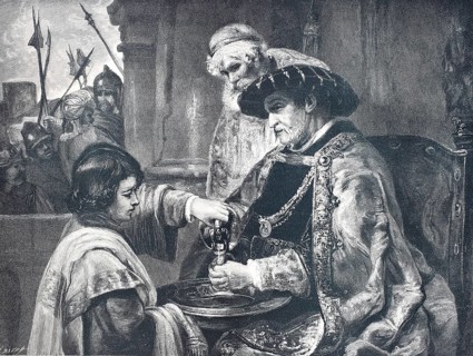 Pontius Pilate, I wash my hands in innocence, Bible, old testamant, Psalm 26, 1880, reproduction of