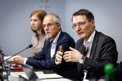 Prof Karl Lauterbach (SPD), Federal Minister of Health, recorded during talks with representatives