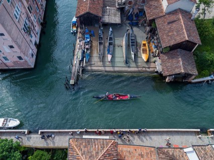 Gondelwerft Squero de San Trovaso am Rio San Trovaso im Stadtteil Dorsoduro, Venedig, Veneto,
