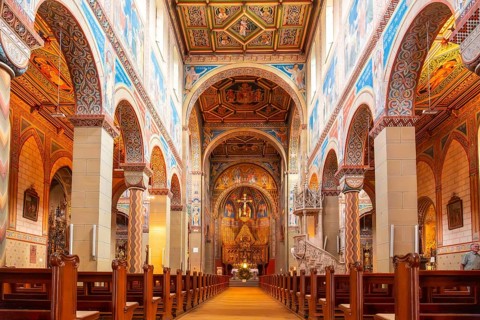 Interior of St. Mary's Church in the old town of Gengenbach in the Black Forest, Germany, Europe