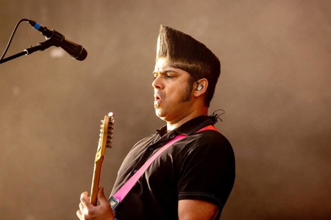 Adenau, Germany, 8 June 2024: Billy Talent (Ian D'Sa, guitarist) play at Rock am Ring. The festival