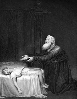 The prophet Elijah or Elijah awakens the son of the widow of Sarepta, second book of Kings, chapter