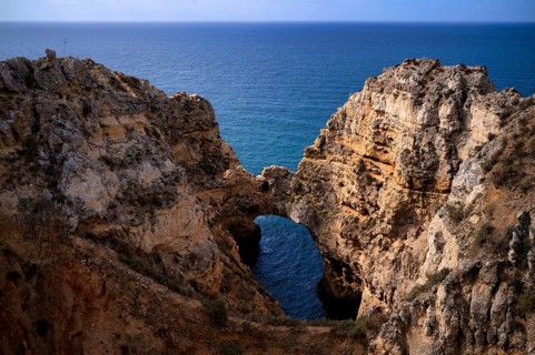 Coloured cliffs, rocks, sea, Ponta da Piedade, Lagos, caves, cliffs, Atlantic Ocean, Algarve,