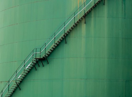 External staircase on a tank, Hamburg harbor, Germany, Europe