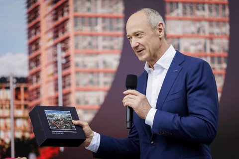 Roland bush, CEO of Siemens AG, pictured at the laying of the foundation stone for Siemensstadt