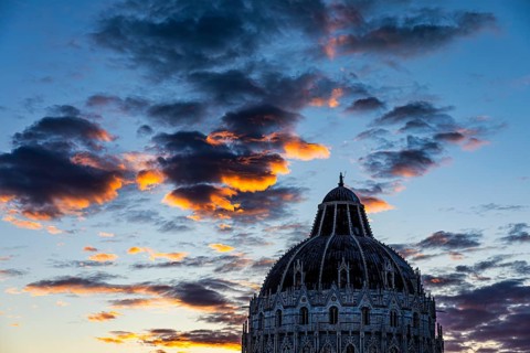 Baptistery at sunset, Pisa Tuscany, Italy, Europe
