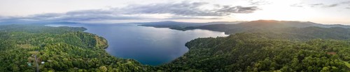 Aerial view, South Pacific and rainforest, Osa Peninsula, Punterenas Province, Costa Rica, Central