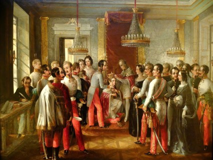 The coronation of Franz Joseph (which never actually took place) in the throne room of the