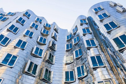 Building, Frank O. Gehry, Media Harbour, Harbour, Düsseldorf, North Rhine-Westphalia, Germany,