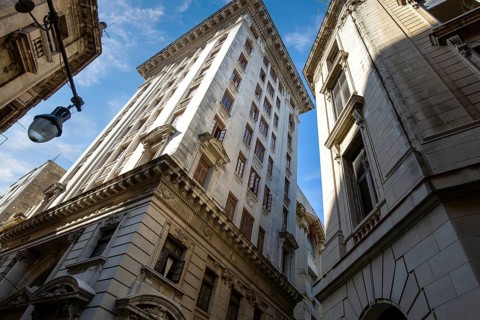 Scenic colorful Old Havana streets in historic city center of Havana Vieja near Paseo El Prado and
