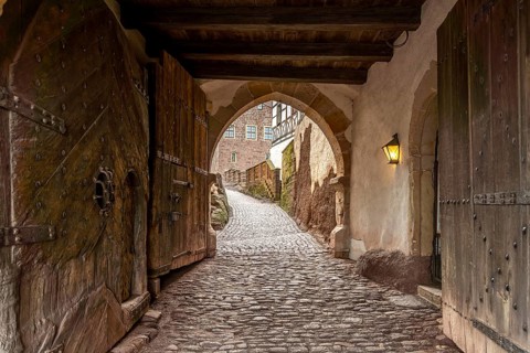 Gatehouse of Wartburg Castle, UNESCO World Heritage Site in Eisenach, Thuringia, Germany, Europe