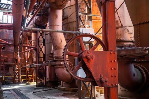 Birmingham, Alabama - The Sloss Furnaces National Historic Landmark. The furnaces made pig iron