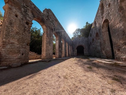 The Great Basilica in the archaeological ruins of Butrint or Butrinto National Park in Albania