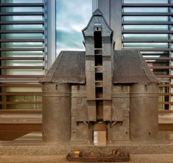 Miniature model of the medieval harbour crane of Gdansk, Poland, Europe