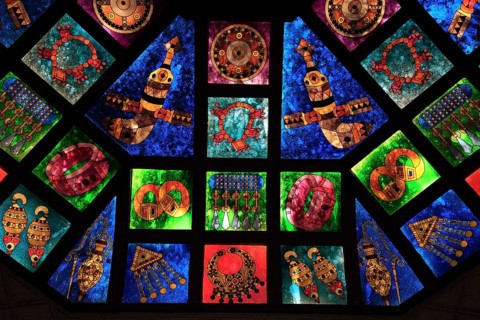Glass dome in Mutrah Souk, Muscat, Oman, Asia