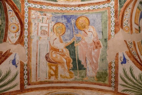 Frescoes from the 12th century in the crypt of the Basilica of Santa Maria Assunta, Unesco World