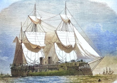 SMS Kronprinz was an armoured ship of the Imperial Navy, 1869, sailing steamer, Prussia, Historic,