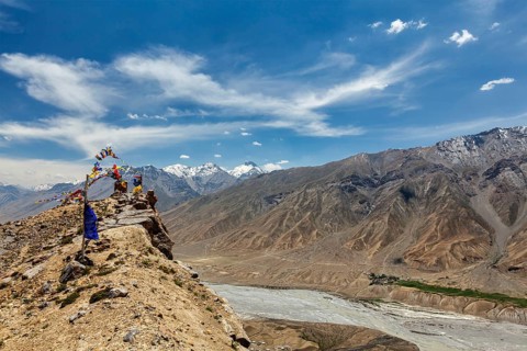 View of Spiti valley in Himalayas. Spiti valley, Himachal Pradesh, India, Asia