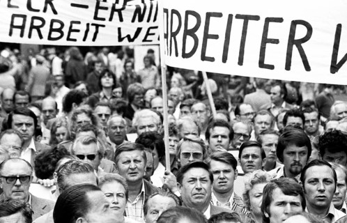 Concern for their jobs brought the Demag-Mannesmann workforce to the streets in protest on 13 July