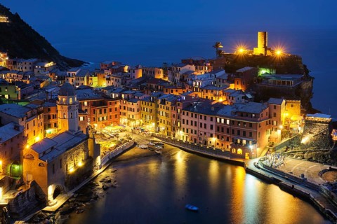 View of Vernazza village popular tourist destination in Cinque Terre National Park a UNESCO World