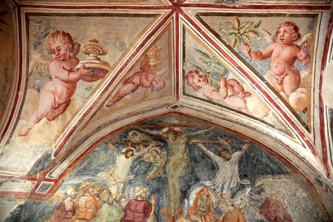 Fresco on the Cathedral Cattedrale di Sant' Andrea, Amalfi, Campania, Italy, Europe