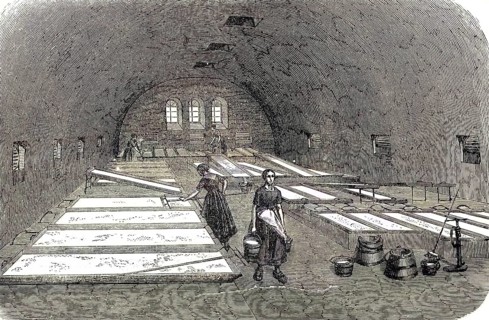 Model farm in Zealand in 1896, milk cellar, Denmark, Historic, digitally restored reproduction of