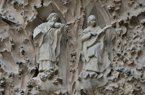 Detail of the Nativity façade of the Sagrada Familia, Holy Family Church of the Atonement, by