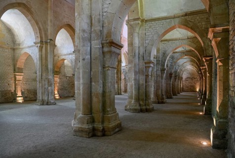 Nave of the Cistercian Abbey of Fontenay, Unesco World Heritage Site, Cote d'Or, Burgundy, France,