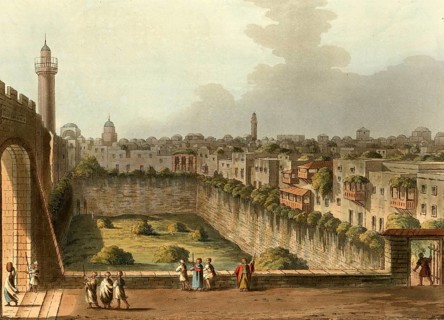 Historical Palestine, Pool of Bethesda Jerusalem, Historical, digitally restored reproduction from