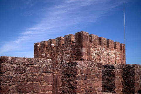 Defence defence tower, castle, Castelo de Silves, Silves, Algarve, Portugal, Europe