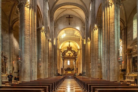 Interior of the Cathedral of Trento or Cathedral of San Vigilio, Trento, Trentino, Italy, Europe