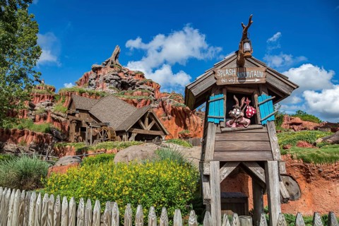 Splash Mountain log ride attraction in the Frontierland area of Magic Kingdom at Walt Disney World,