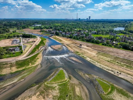 Dinslaken, Voerde, North Rhine-Westphalia, Germany, renaturalisation of the Emscher. Inlet to the