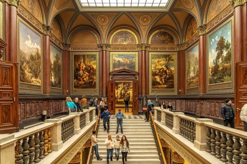 Interior of the Hamburger Kunsthalle, Hamburg, Germany, Europe