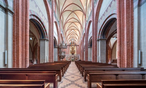 Havelberg Cathedral of St Mary, interior, Brick Gothic, Hanseatic town of Havelberg, Saxony-Anhalt,