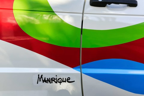 Seat Ibiza, colourful car paintwork, design, Manrique lettering, César Manrique House Museum and