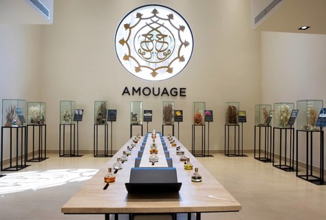 Showroom in the royal perfume factory Amouage, Muscat, Oman, Asia