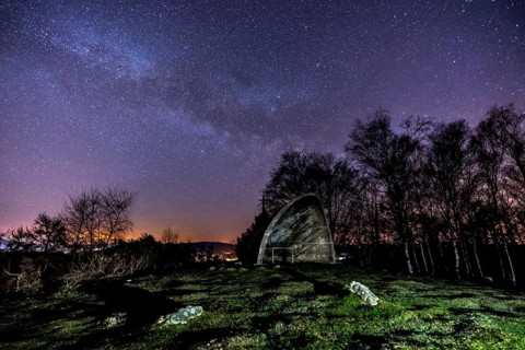 Milky way in the beautiful hermitage of Agiña, Navarra