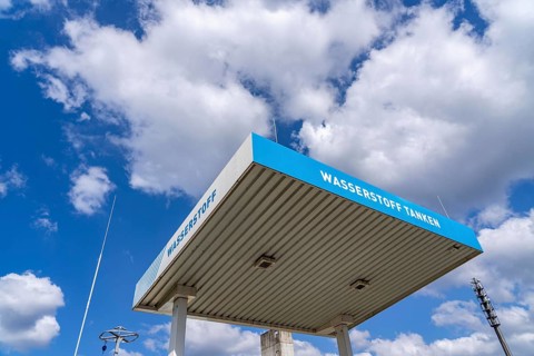 Hydrogen filling station, at the hydrogen competence centre, in Herten, North Rhine-Westphalia,