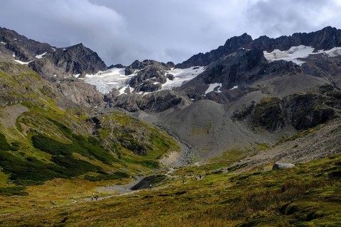 Ushuaia, Tierra del Fuego, Argentina, hiking trail to the Martial glacier on Cerro Martial,